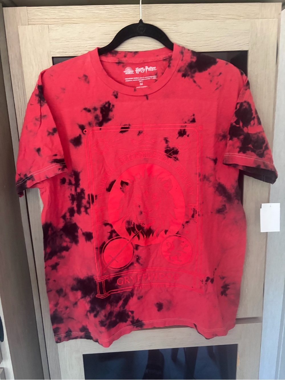Warner Bros. Red and Black Gryffindor Tie-Dye Crewneck T-Shirt